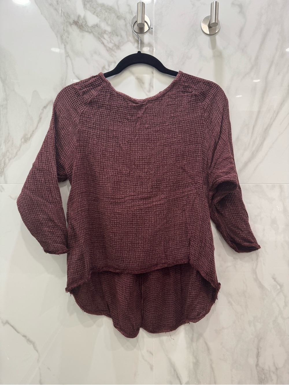 Ecote Waffle Knit 3/4 Sleeve Top